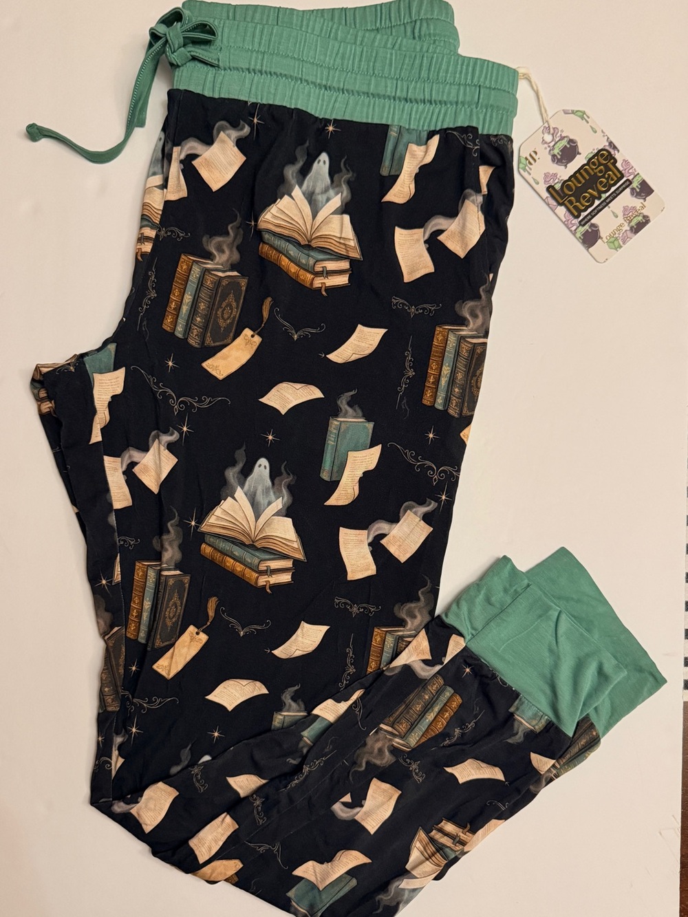 Bomb Party 2026 Haunted Book Fair Lounge Joggers in Black & Green - Large - Picture 6 of 7